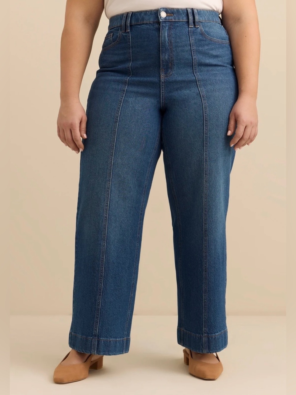 High-Rise Curvy Wide Leg Denim Jean